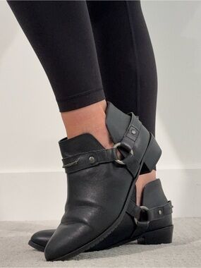 Kelsi Dagger Black Ankle Booties